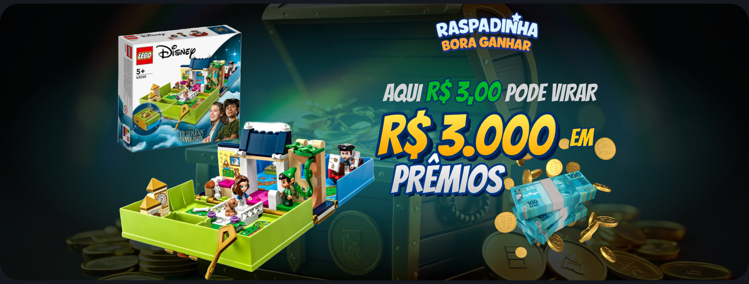Banner Raspadinha Bora com LEGO