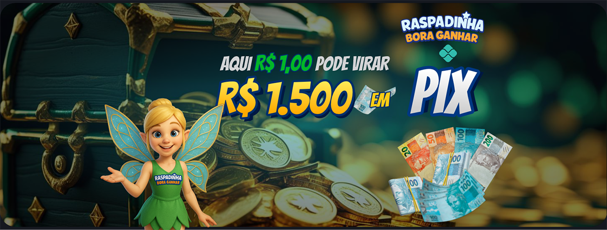 Banner Raspadinha Bora Ganhar uns Pix