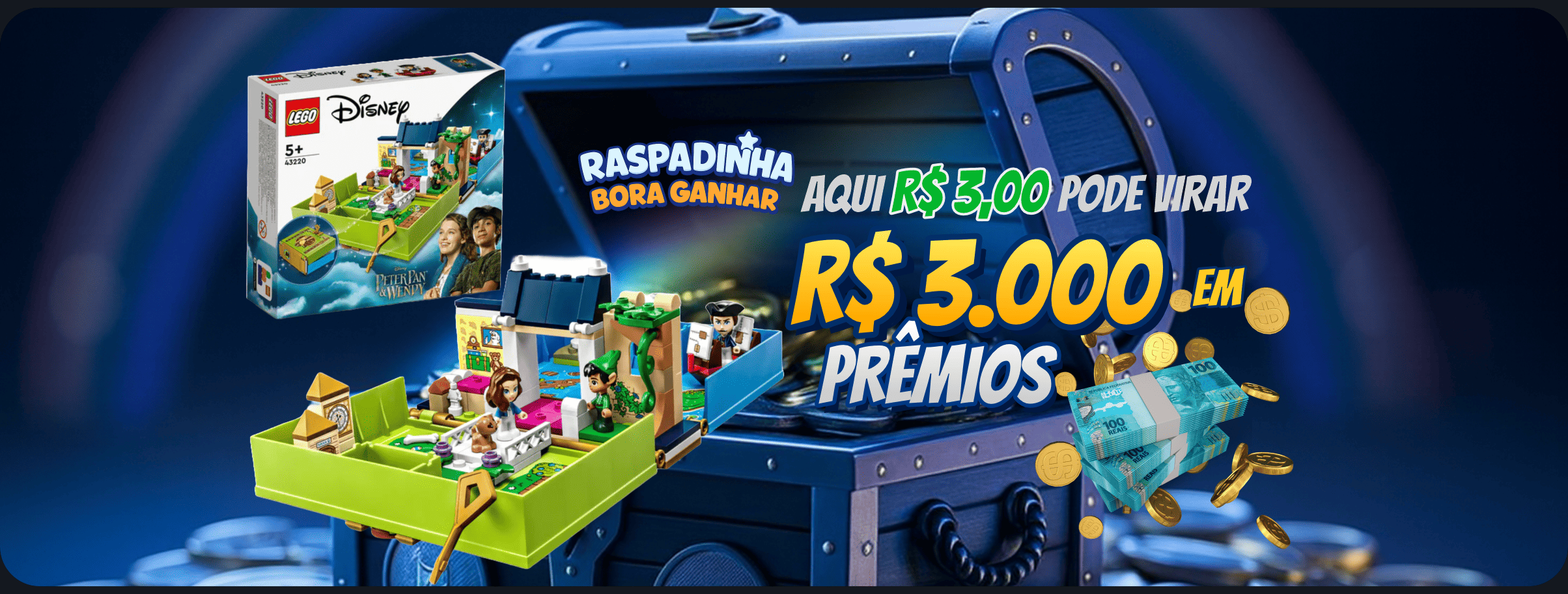 Banner Raspadinha Bora com LEGO