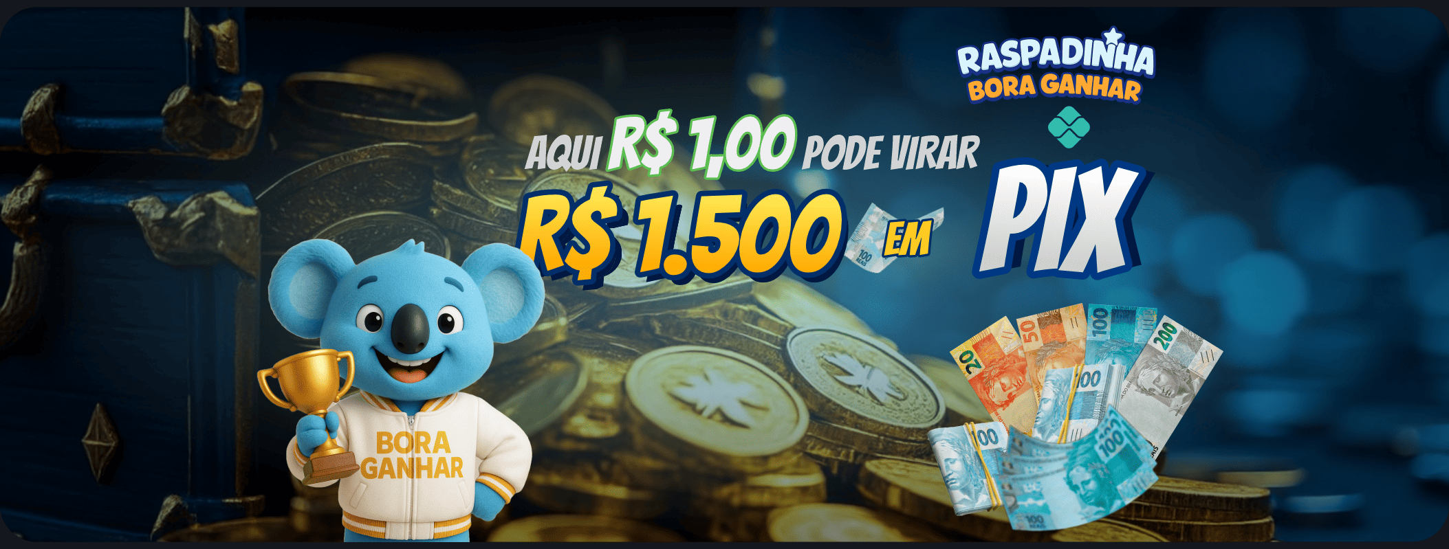 Banner Raspadinha Bora Ganhar uns Pix